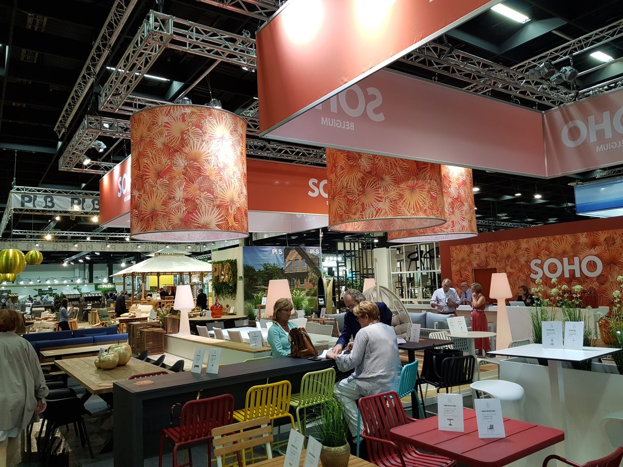 An international trade show floor